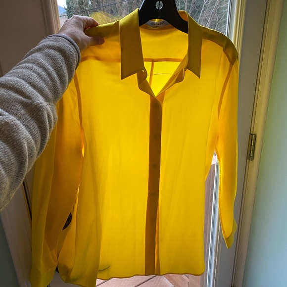 Givenchy Vibrant Yellow Silk Crepe Button Down - Picture 6 of 9